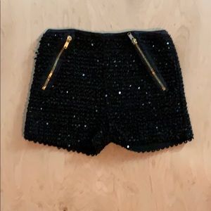 Black Sequence Dress Shorts Size M